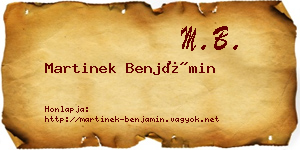 Martinek Benjámin névjegykártya