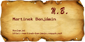 Martinek Benjámin névjegykártya