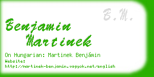 benjamin martinek business card